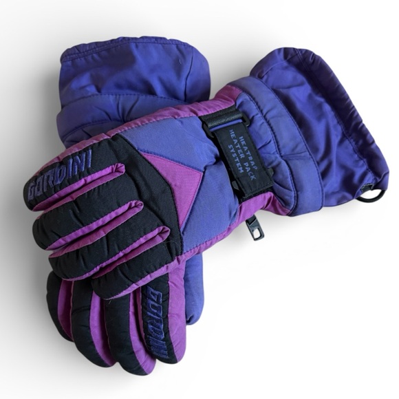 Gordini Accessories - Gordini Vintage 90’s Insulated Ski Gloves Warm Winter Purple Black Leather Large